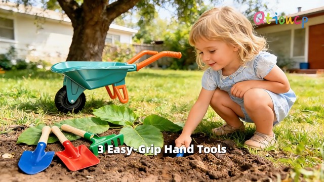 Amazon.com: Qtioucp Kids Gardening Set with Wheelbarrow, Real